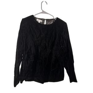 NWT Vintage Talbots Black Velvet Long Sleeve Top
